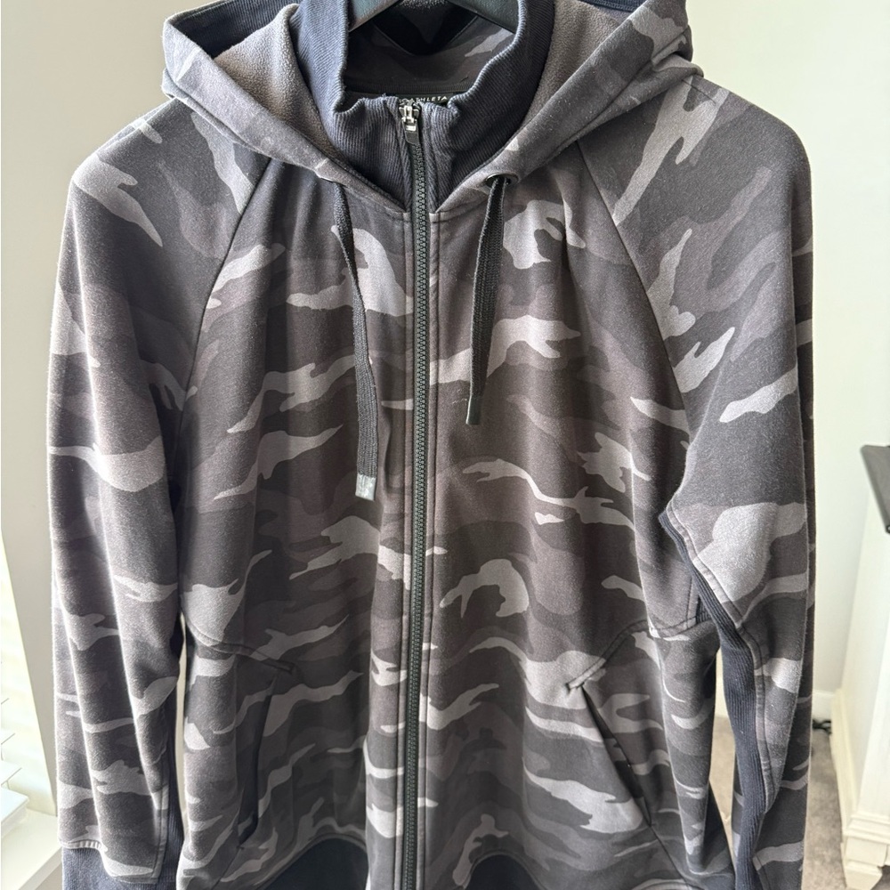 Gray Camo Full-Zip Hoodie